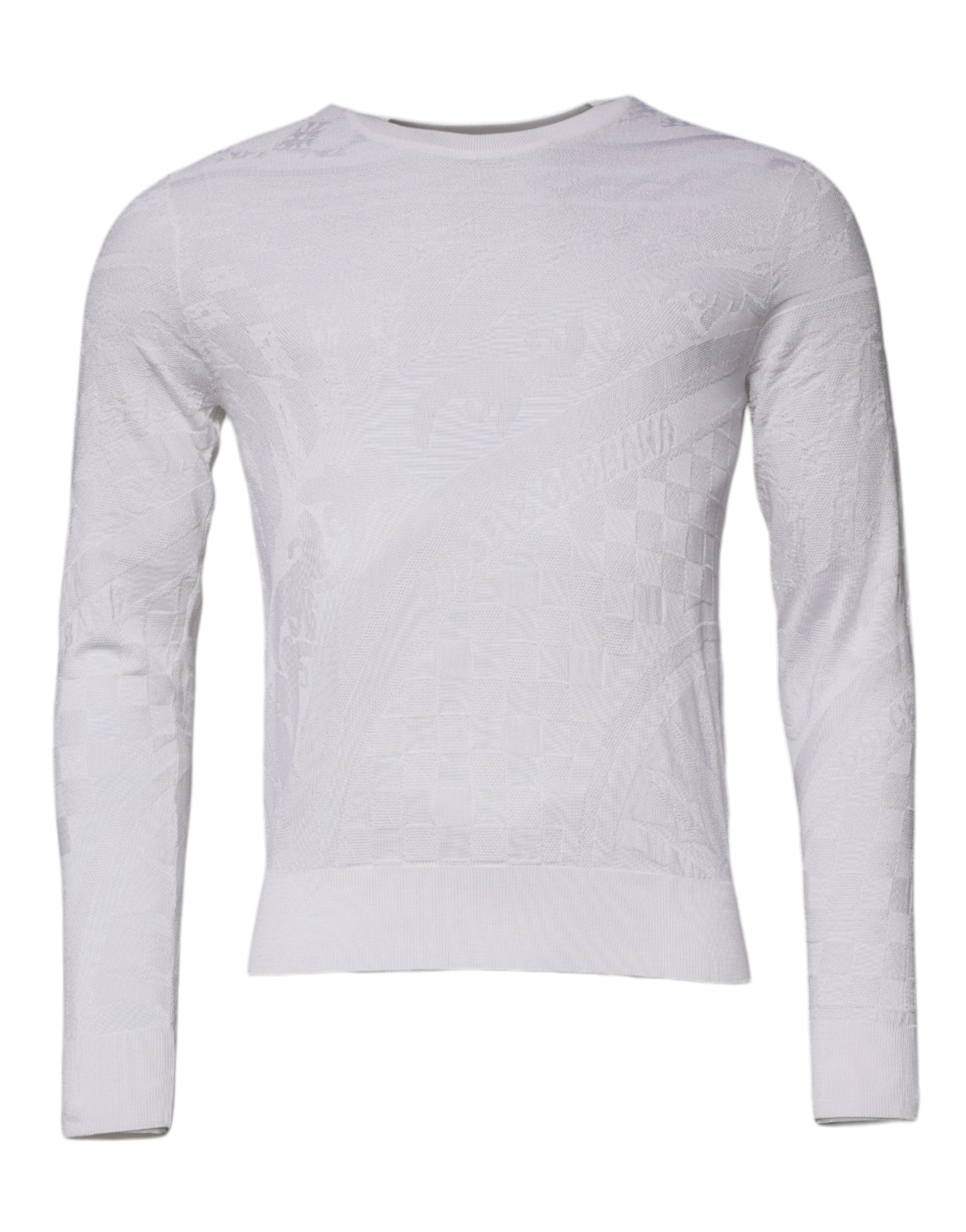 Maglione da uomo Dolce & Gabbana girocollo in seta bianca