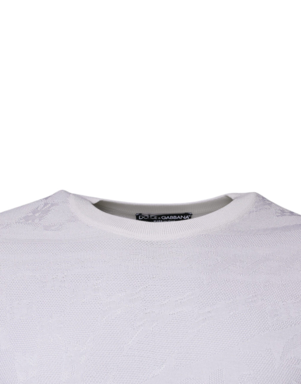 Maglione da uomo Dolce & Gabbana girocollo in seta bianca