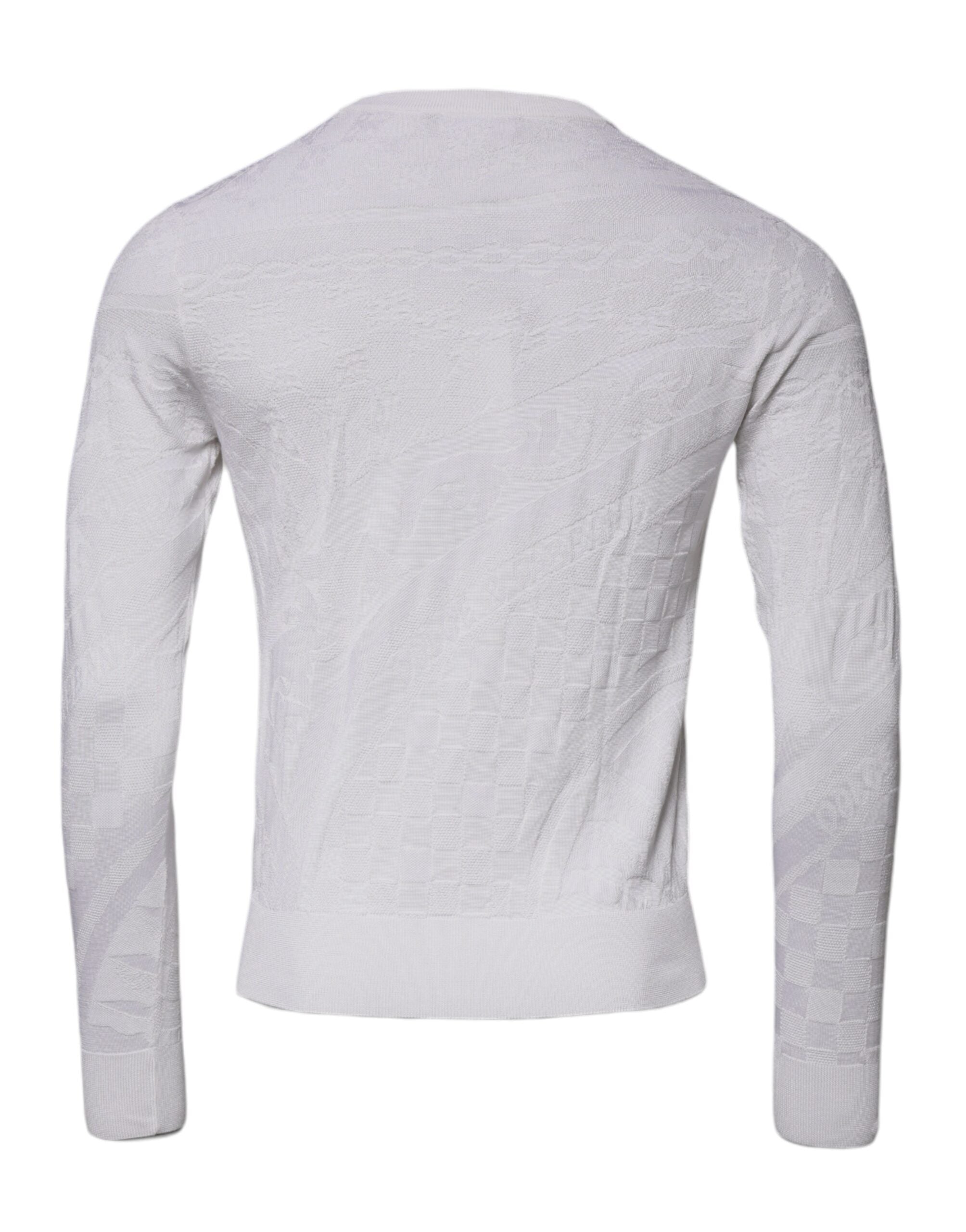 Maglione da uomo Dolce & Gabbana girocollo in seta bianca