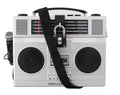 Borsa Dolce & Gabbana in legno fatta a mano in edizione limitata, modello radio retrò boombox, colore argento