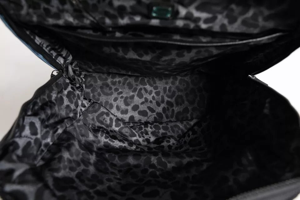Dolce & Gabbana Zaino Scuola Nero in Nylon con Logo DG