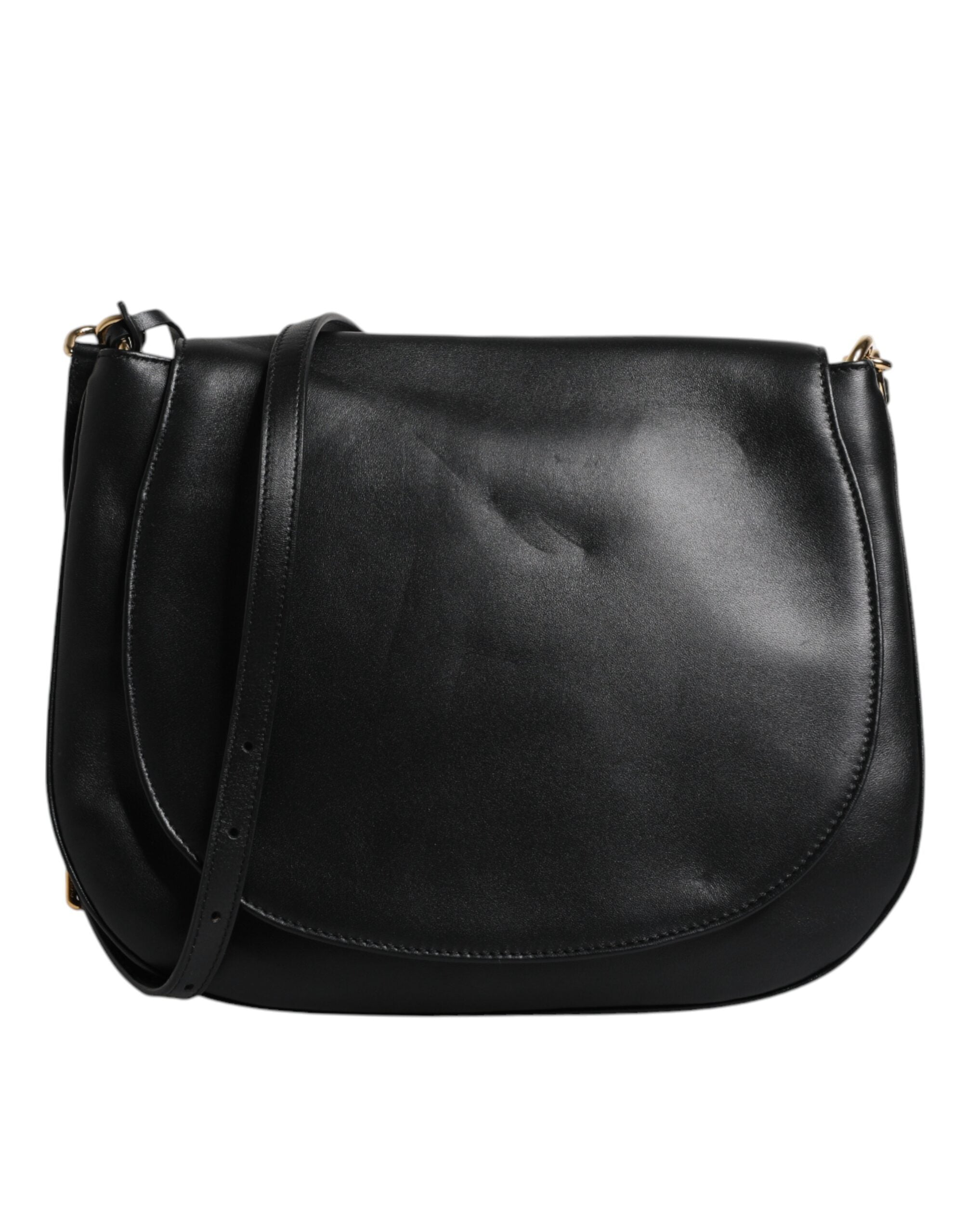 Borsa a tracolla Dolce & Gabbana in pelle nera con patta