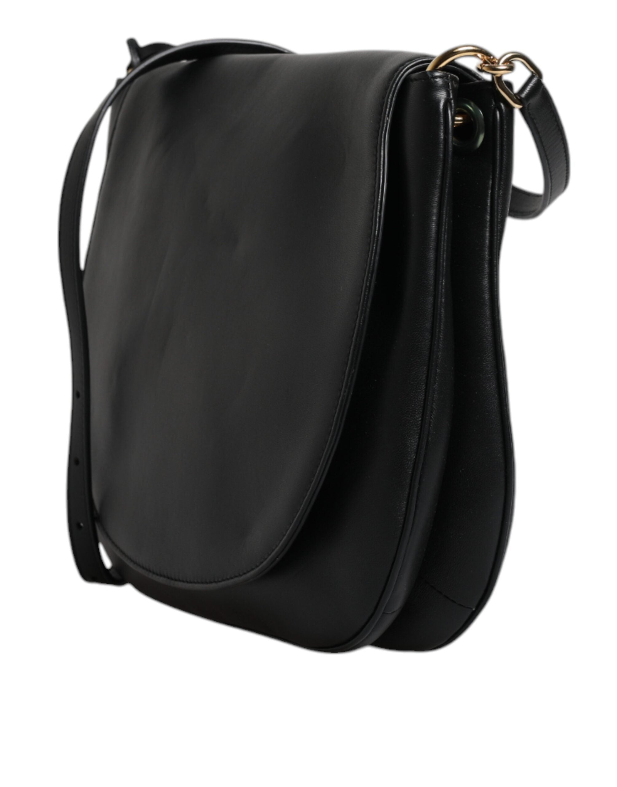 Borsa a tracolla Dolce & Gabbana in pelle nera con patta