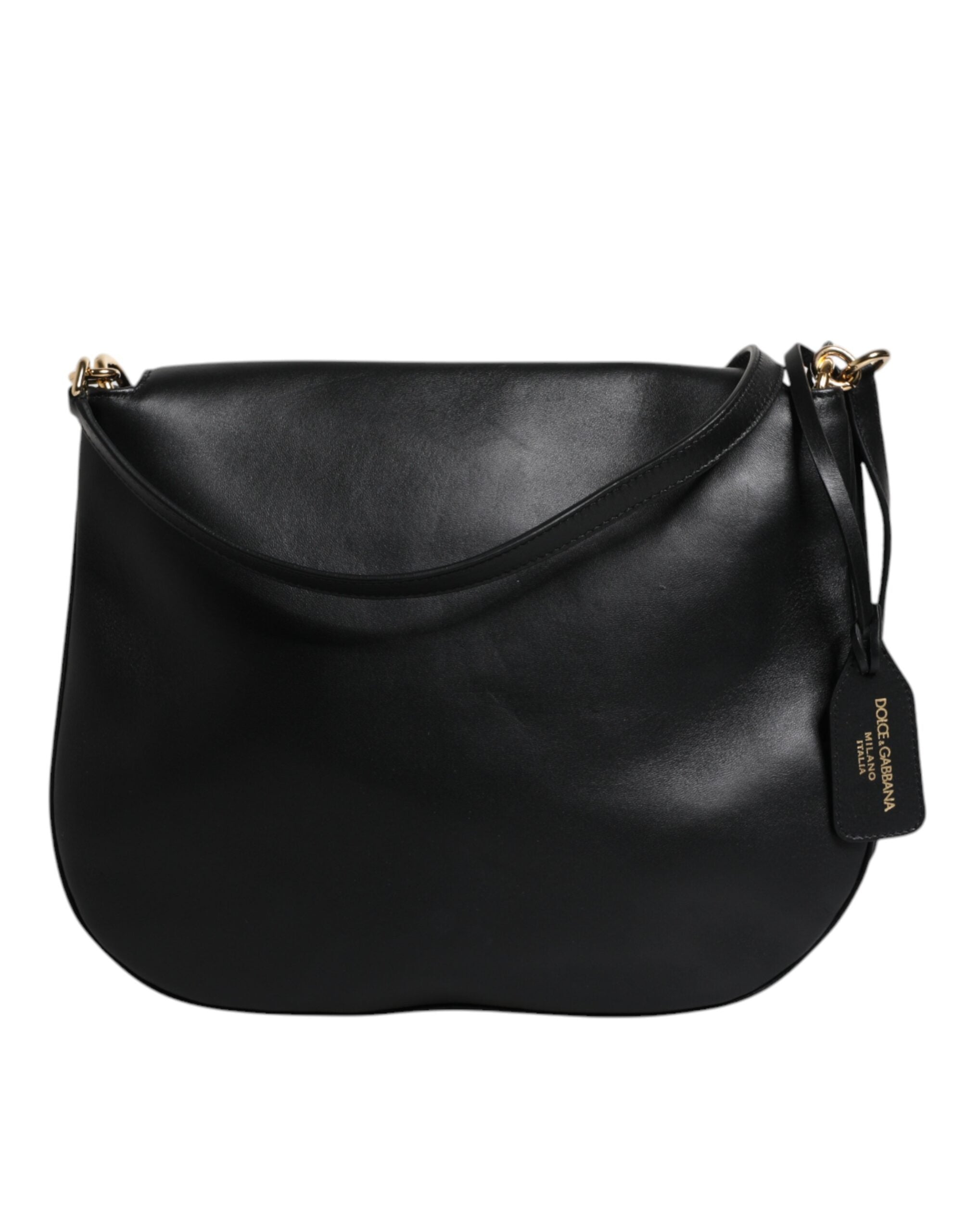 Borsa a tracolla Dolce & Gabbana in pelle nera con patta