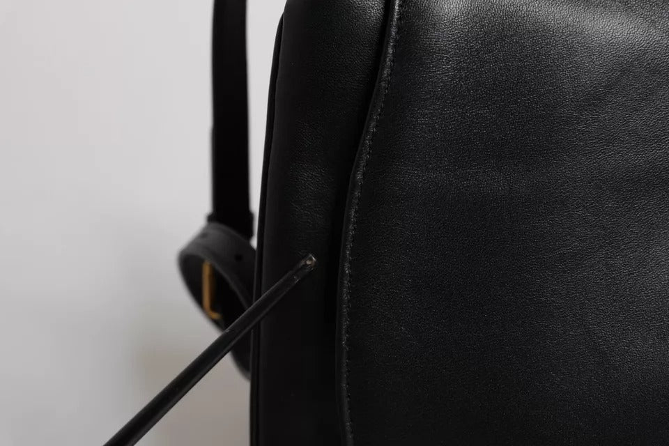 Borsa a tracolla Dolce & Gabbana in pelle nera con patta