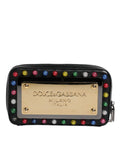 Clutch con Cinturino da Polso con Logo a LED Dolce & Gabbana in Pelle Nera