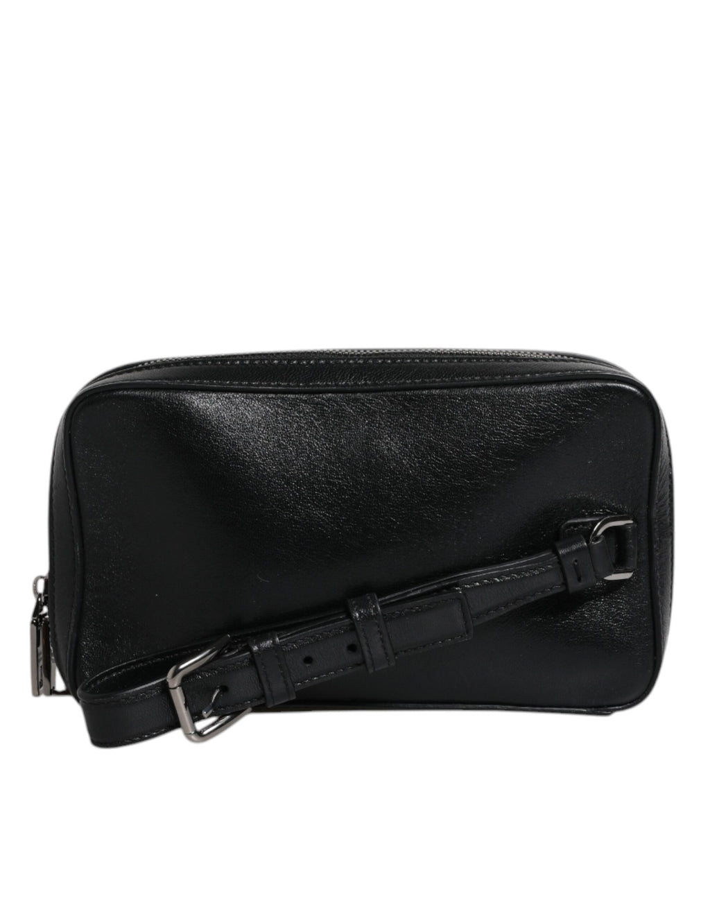 Clutch con Cinturino da Polso con Logo a LED Dolce & Gabbana in Pelle Nera