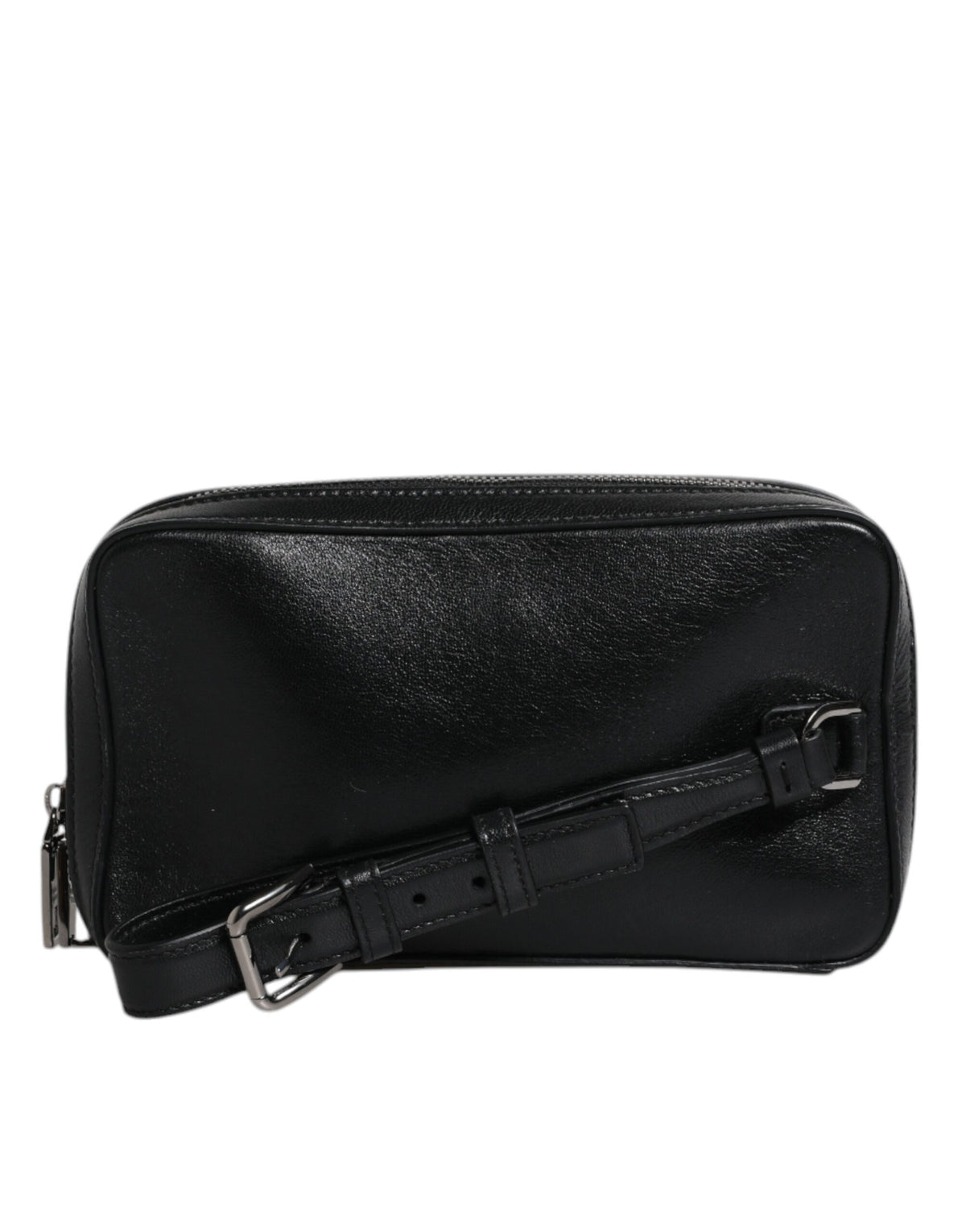 Clutch con Cinturino da Polso con Logo a LED Dolce & Gabbana in Pelle Nera