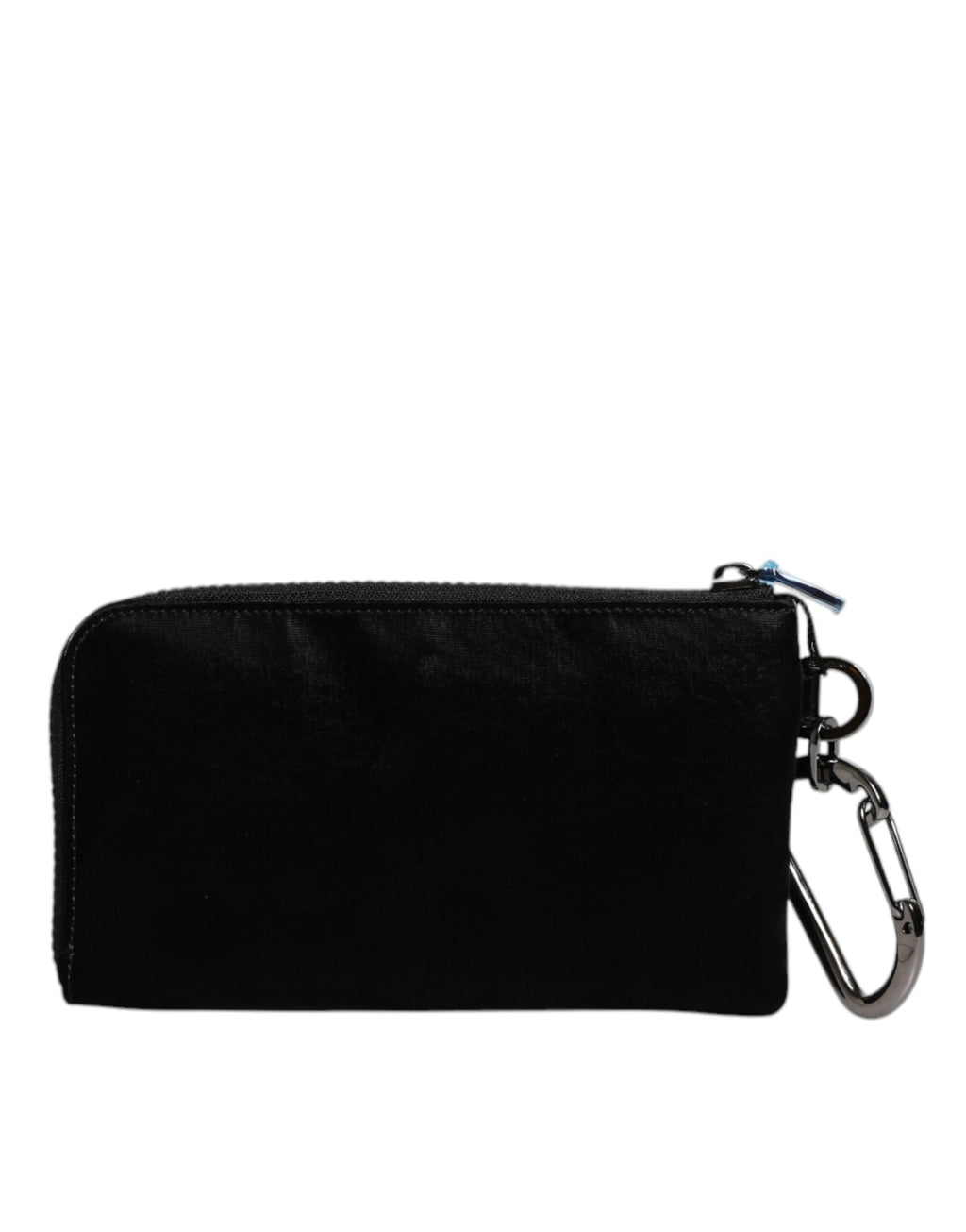 Dolce & Gabbana Borsa Pouch/Clutch Nera in Nylon con Placca Logo e Portachiavi