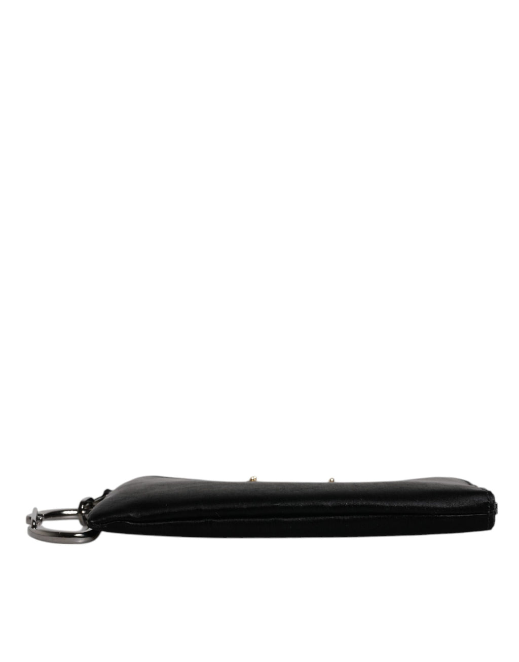 Dolce & Gabbana Borsa Pouch/Clutch Nera in Nylon con Placca Logo e Portachiavi