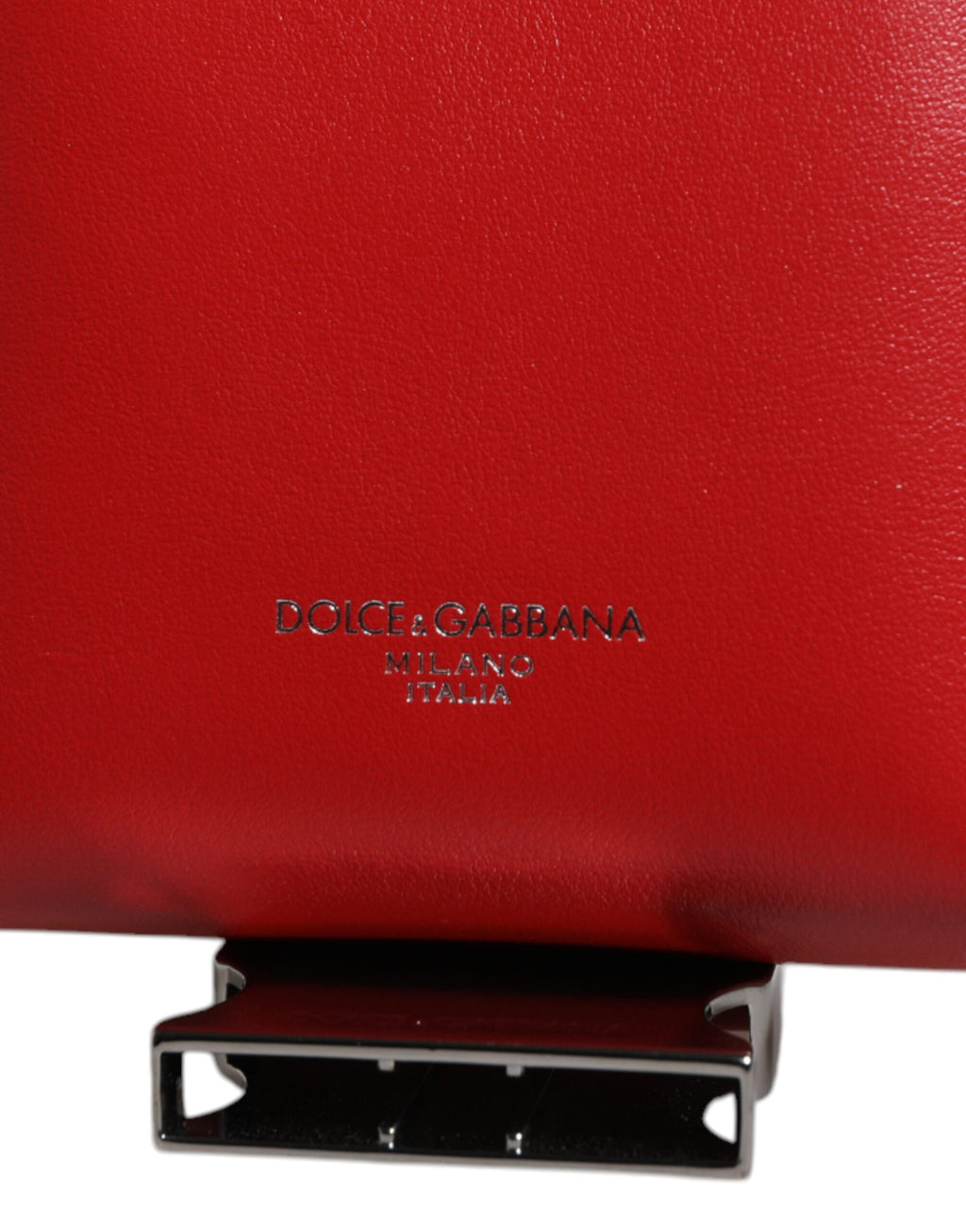 Portacarte con cerniera, logo e tracolla larga in pelle rossa Dolce & Gabbana