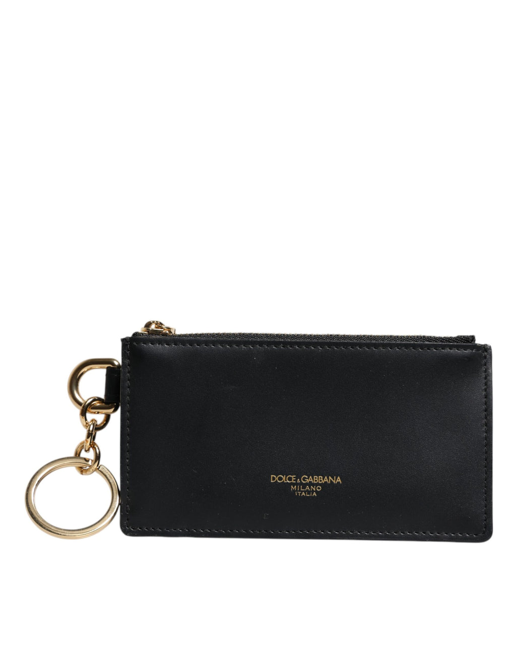 Portacarte Dolce & Gabbana in pelle di vitello nera con logo DG