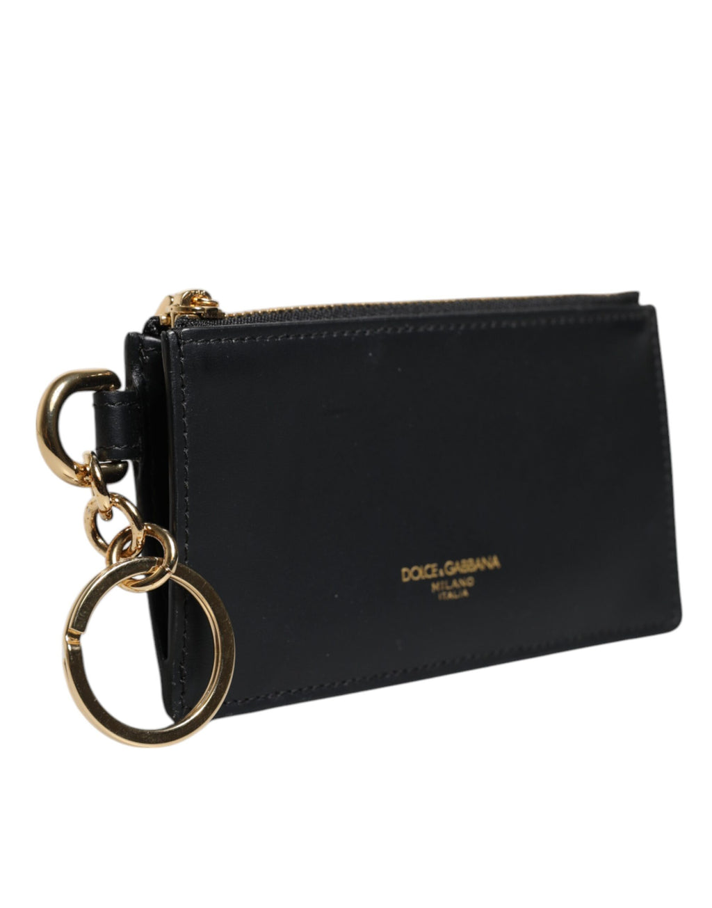 Portacarte Dolce & Gabbana in pelle di vitello nera con logo DG