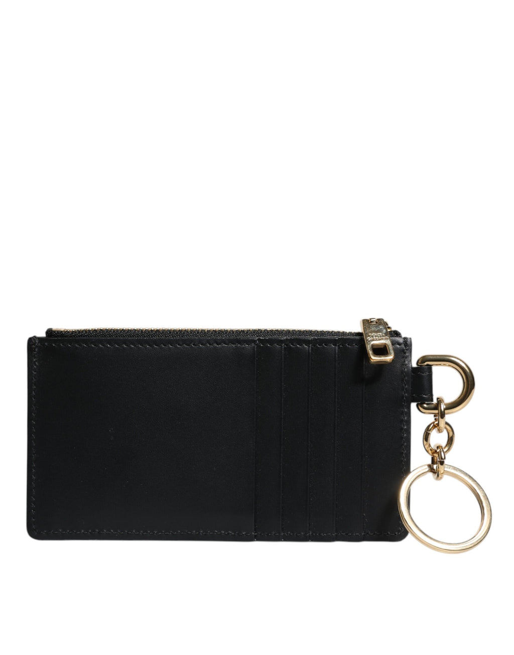 Portacarte Dolce & Gabbana in pelle di vitello nera con logo DG