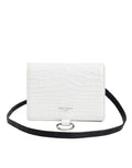 Dolce & Gabbana Portafoglio Bifold con tracolla in pelle bianca e blu