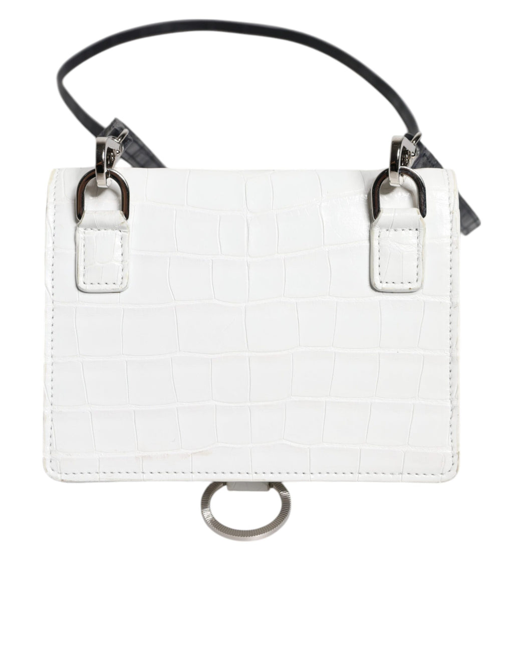 Dolce & Gabbana Portafoglio Bifold con tracolla in pelle bianca e blu