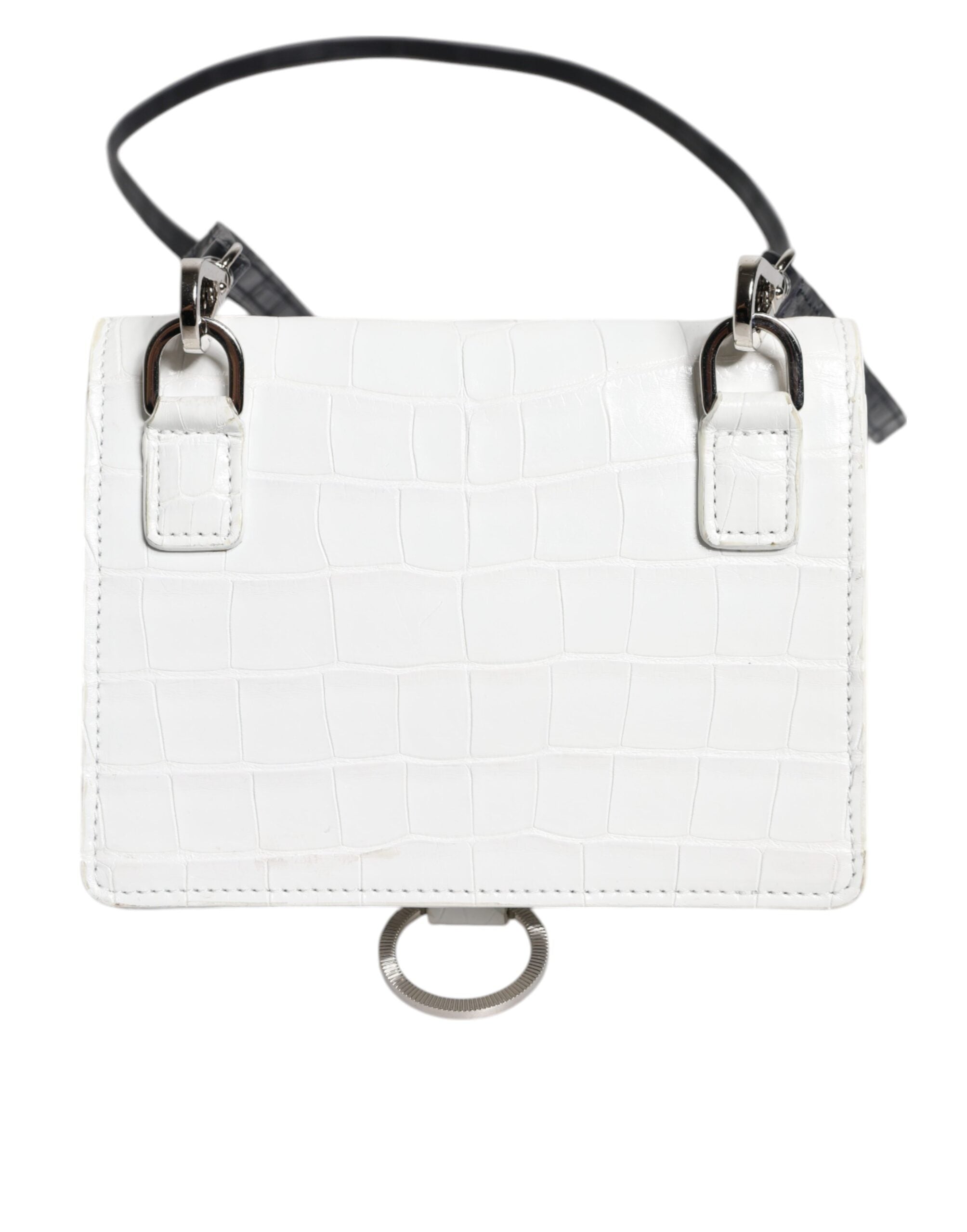Dolce & Gabbana Portafoglio Bifold con tracolla in pelle bianca e blu