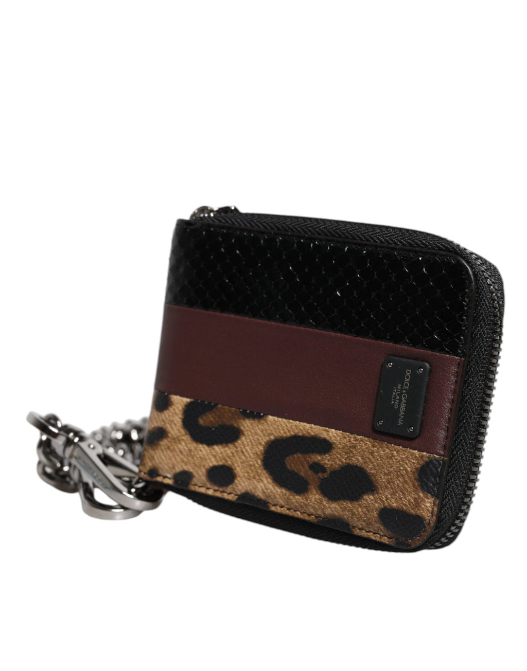 Portacarte Dolce & Gabbana DG bifold in pelle leopardata multicolore