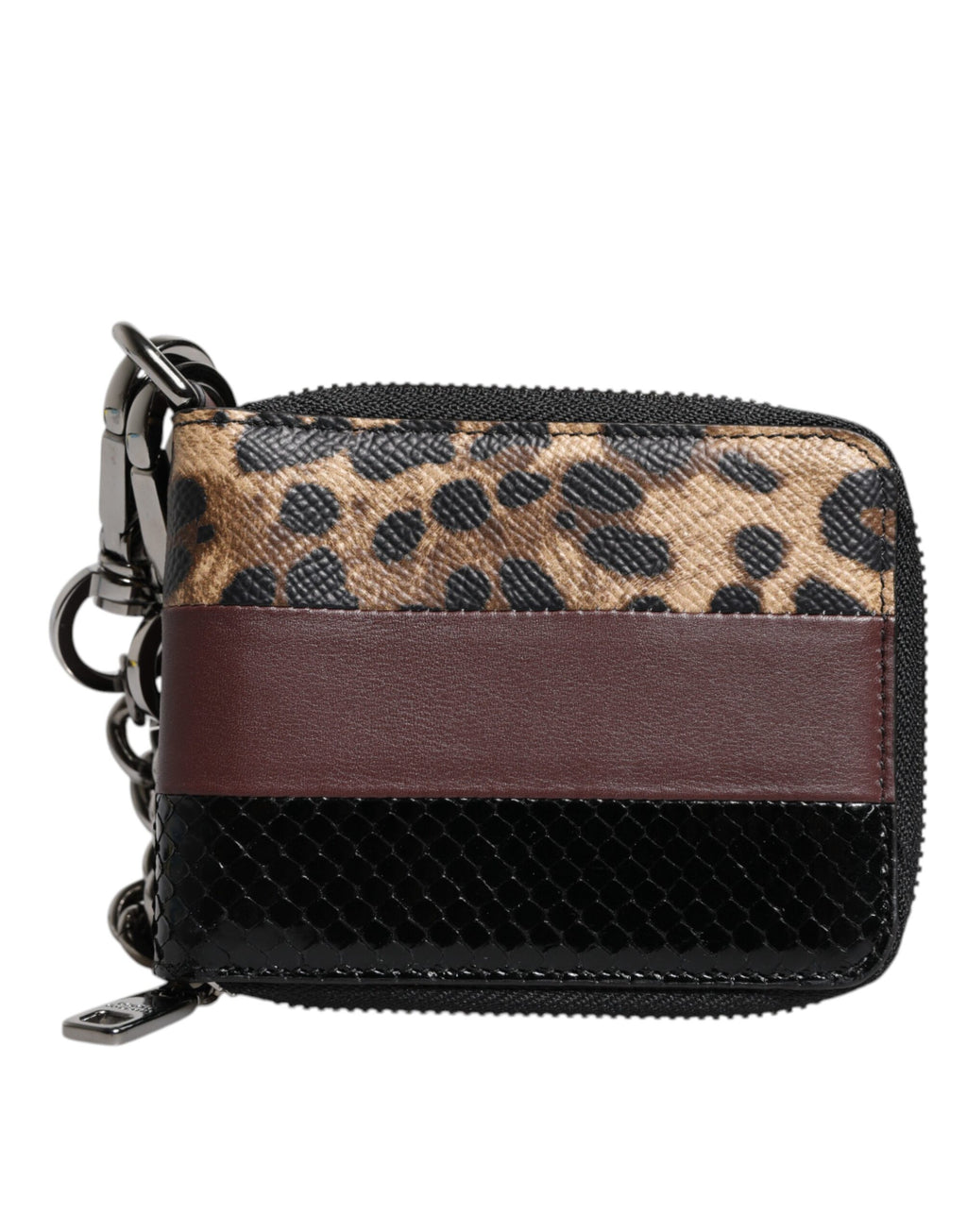 Portacarte Dolce & Gabbana DG bifold in pelle leopardata multicolore