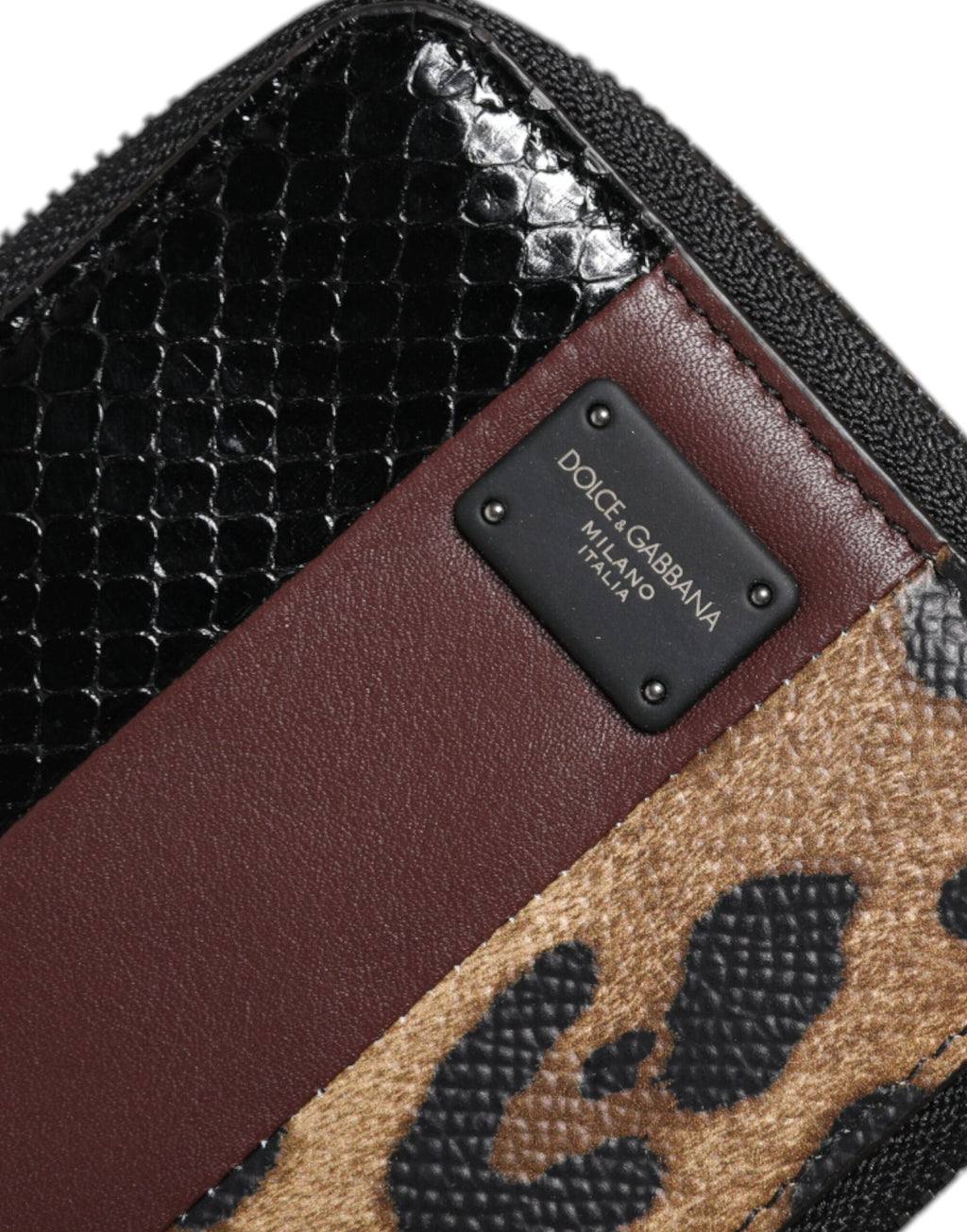 Portacarte Dolce & Gabbana DG bifold in pelle leopardata multicolore