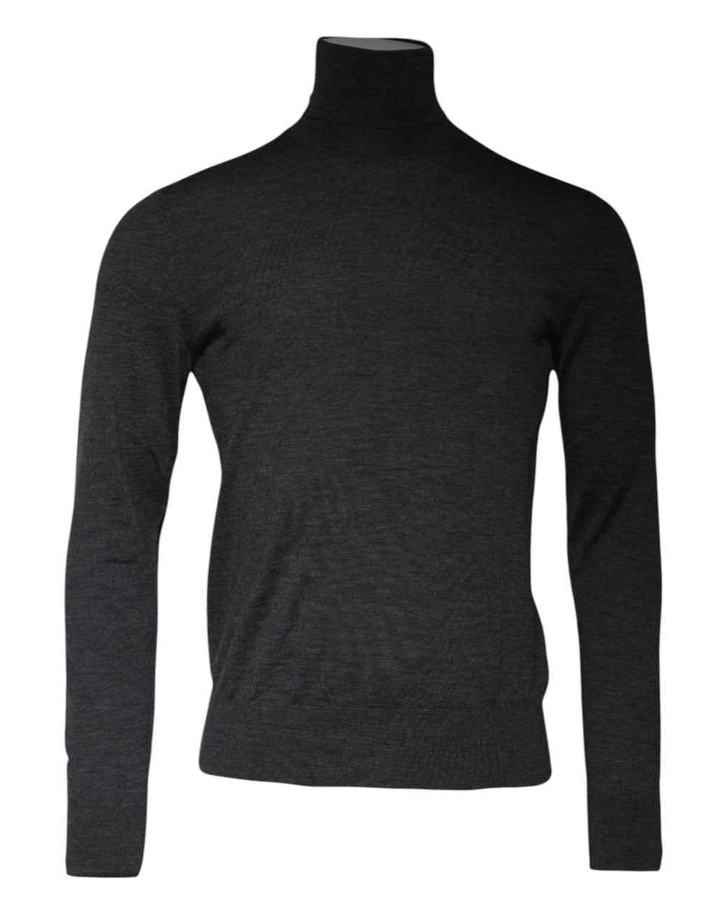 Dolce & Gabbana Maglione Dolcevita in Lana Grigia Lavorato a Maglia