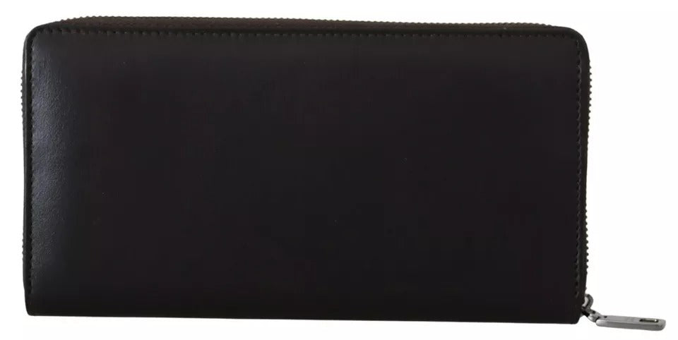 Portafoglio Continental con cerniera perimetrale Dolce & Gabbana in pelle esotica marrone