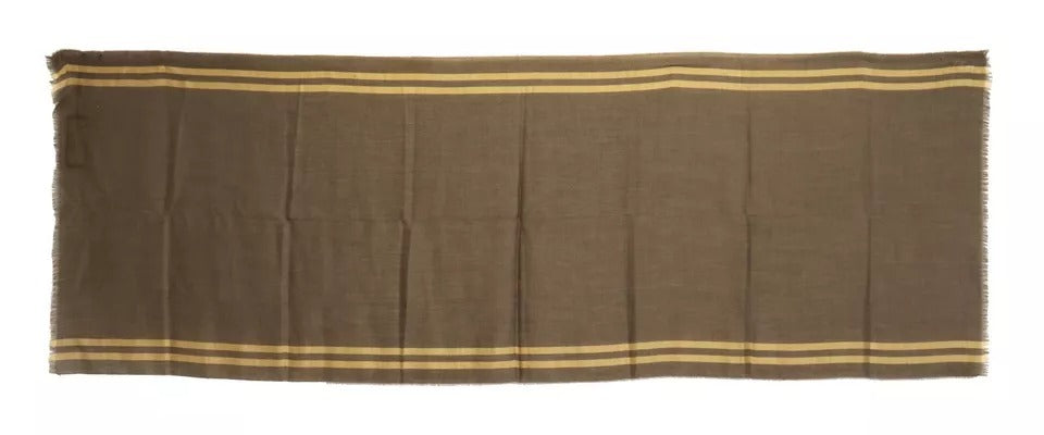 Sciarpa Dolce & Gabbana a righe verdi in cashmere con frange
