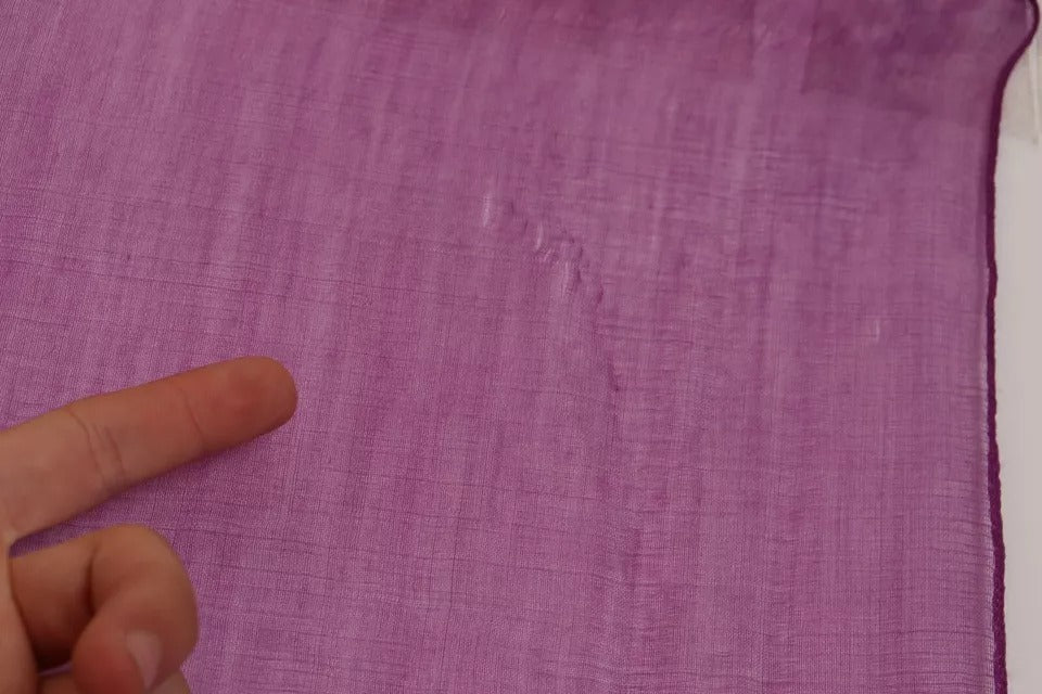 Dolce & Gabbana Sciarpa Stola Foulard in Cashmere e Seta Viola Tinta Unita