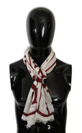 Sciarpa a foulard in modal bianca e rossa stampata Dolce & Gabbana