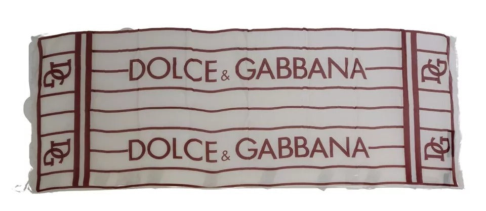 Sciarpa a foulard in modal bianca e rossa stampata Dolce & Gabbana