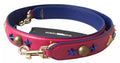 Tracolla Dolce & Gabbana rosa in pelle esotica borchiata