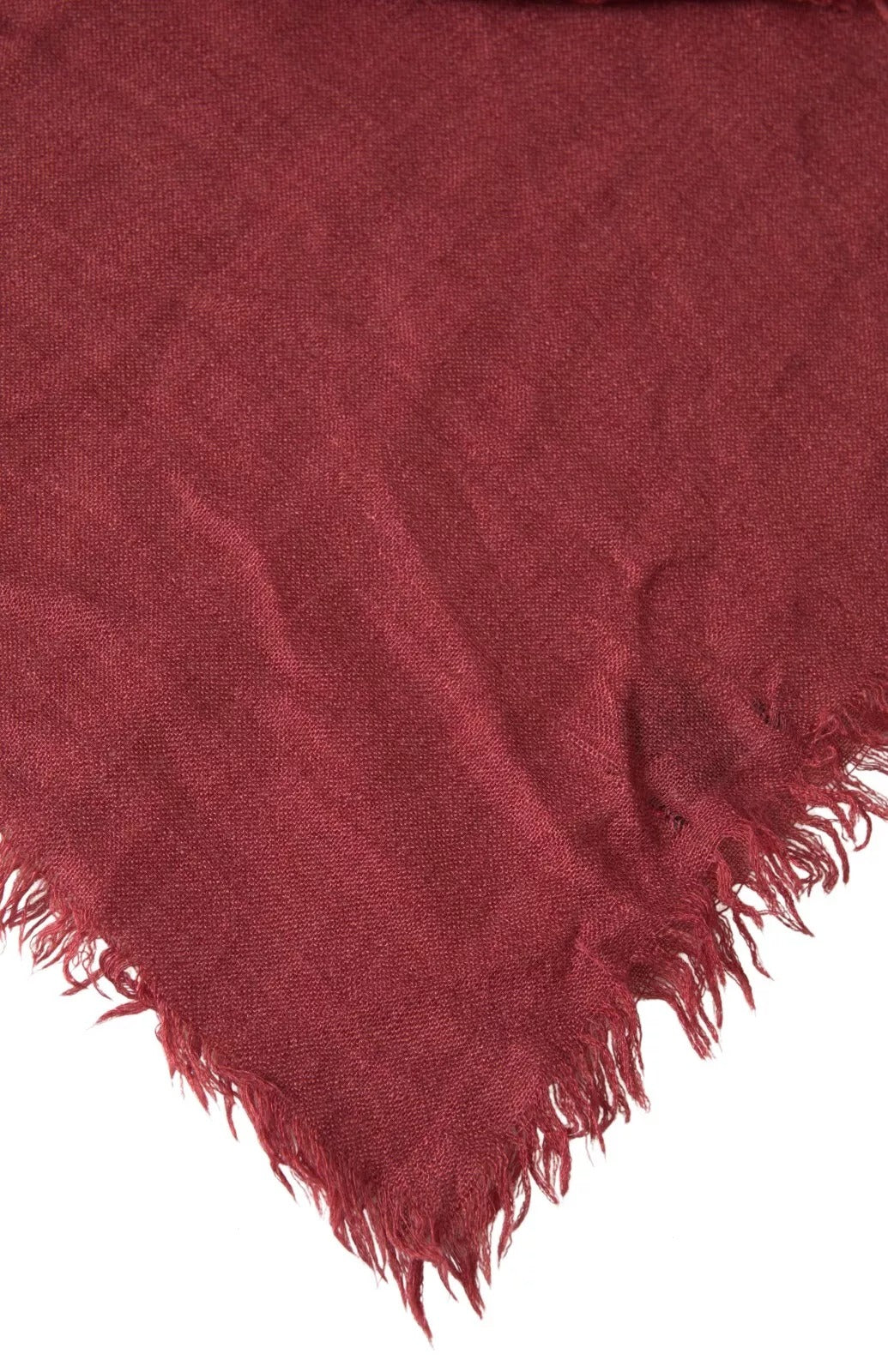 Sciarpa/Stola in cashmere bordeaux di Dolce & Gabbana con frange
