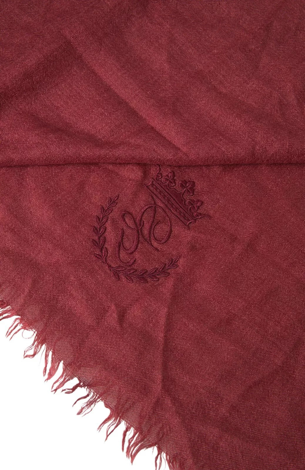 Sciarpa/Stola in cashmere bordeaux di Dolce & Gabbana con frange