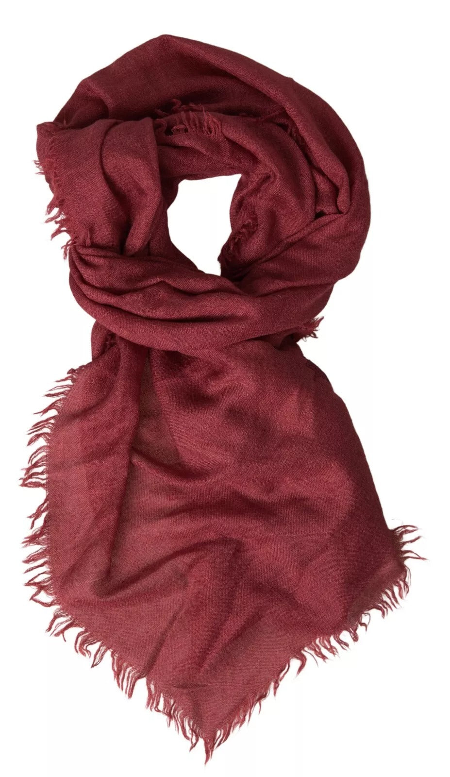 Sciarpa/Stola in cashmere bordeaux di Dolce & Gabbana con frange
