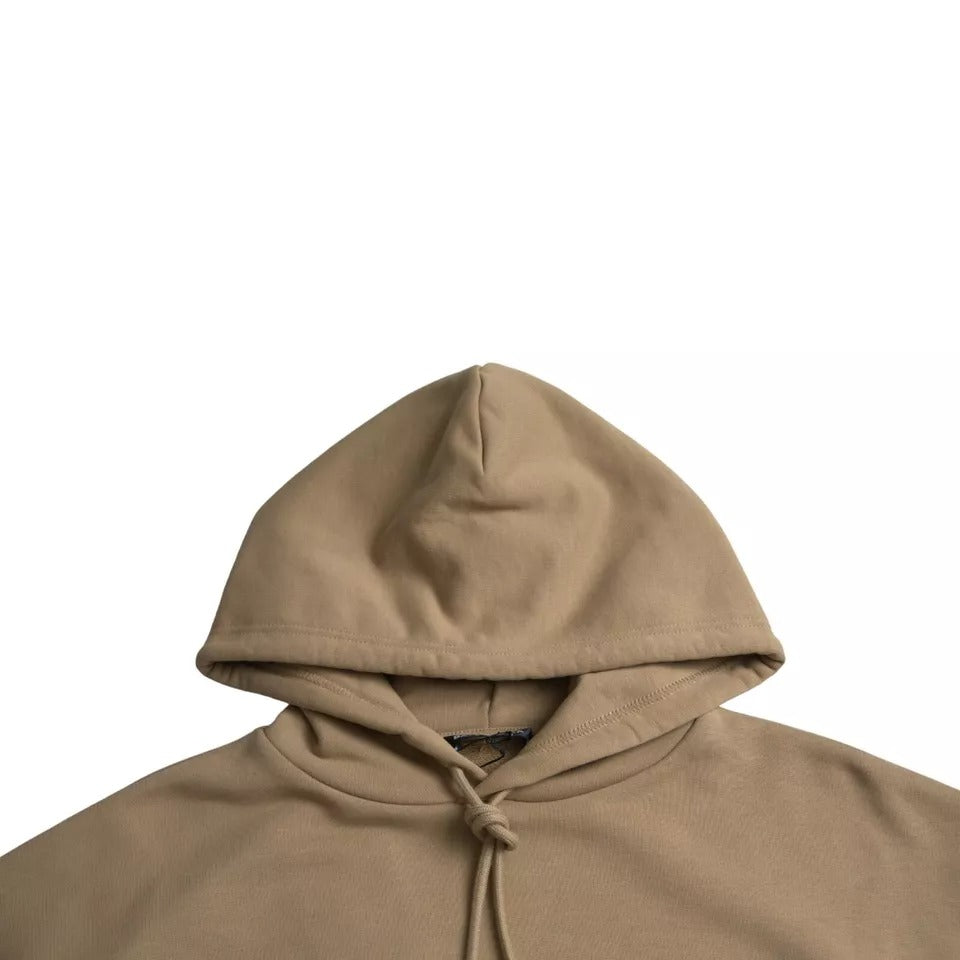 Felpa con cappuccio Balenciaga in mollettone riccio simbolico di cotone marrone