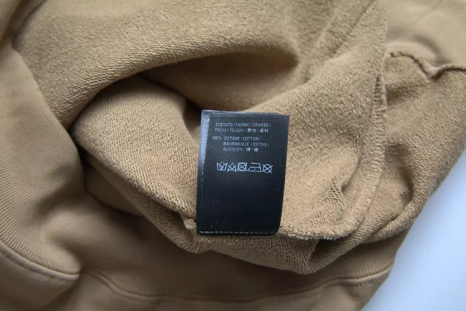 Felpa con cappuccio Balenciaga in mollettone riccio simbolico di cotone marrone