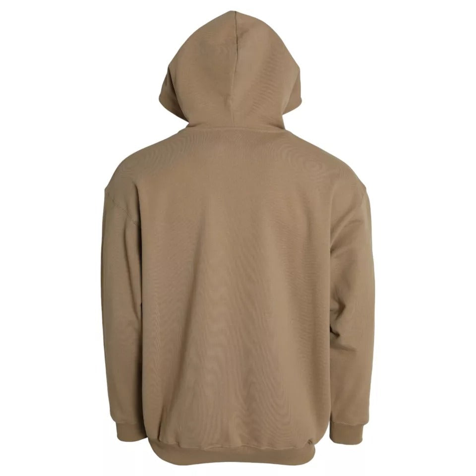 Felpa con cappuccio Balenciaga in mollettone riccio simbolico di cotone marrone