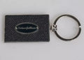 Dolce & Gabbana Portachiavi Portachiavi ad anello in pelle nera con logo in metallo