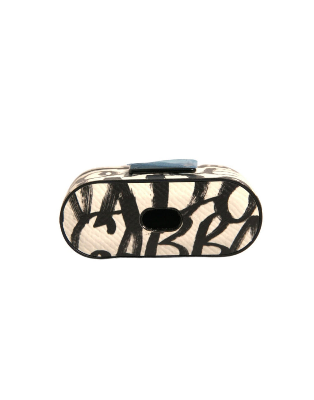 Custodia per Airpods Dolce & Gabbana in Pelle Nera e Bianca con Logo a Scarabocchio in Rilievo