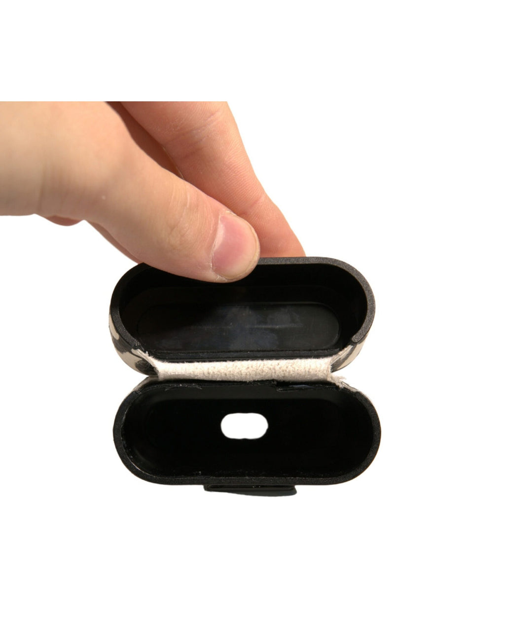 Custodia per Airpods Dolce & Gabbana in Pelle Nera e Bianca con Logo a Scarabocchio in Rilievo