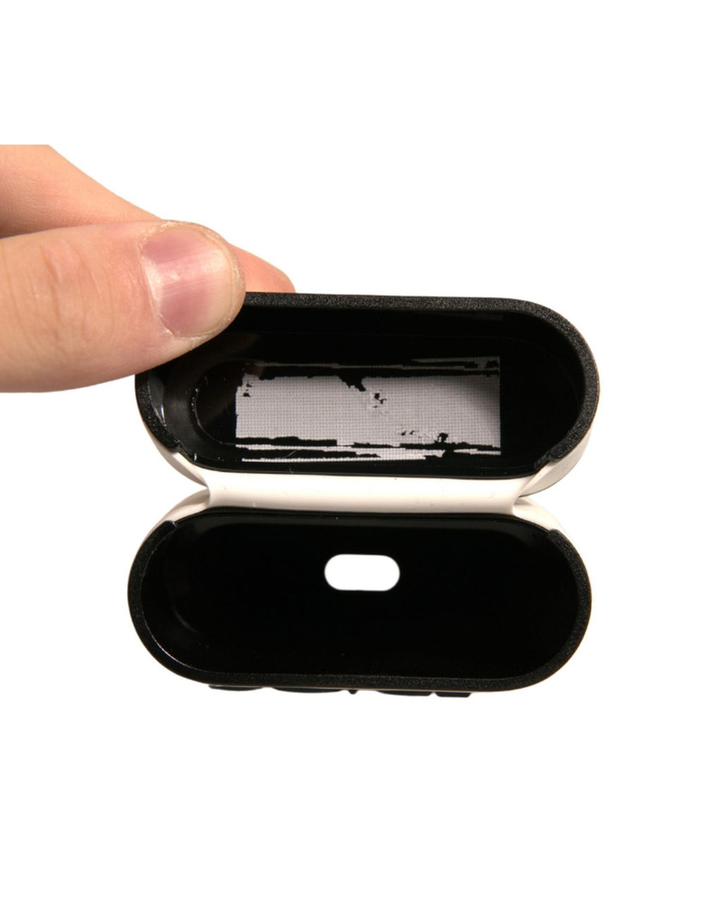 Custodia per AirPods Dolce & Gabbana in PVC bianco con placca logo in rilievo