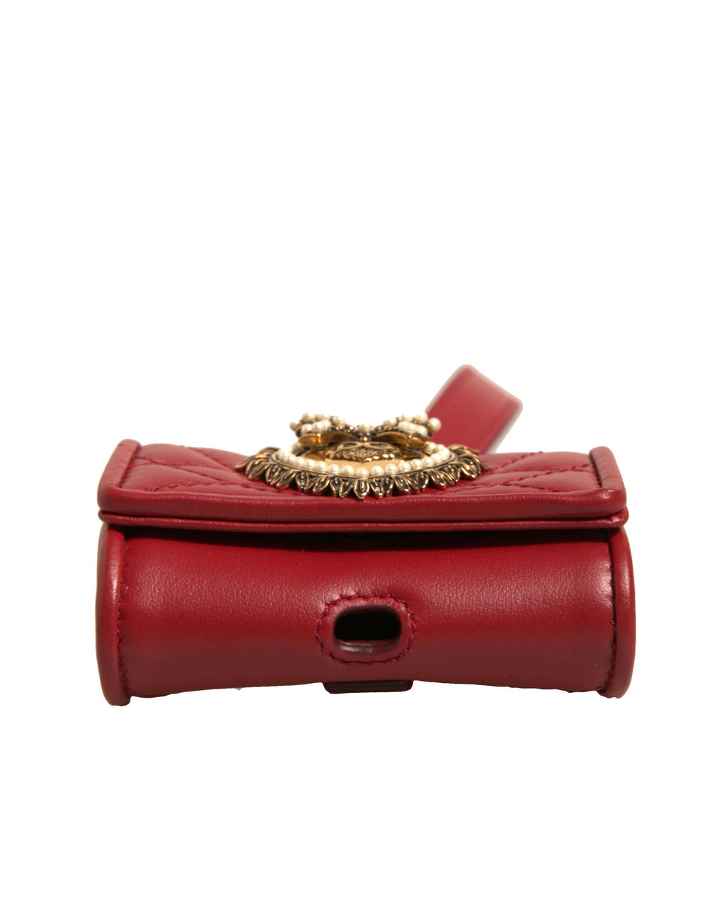 Custodia per Airpod Dolce & Gabbana Devotion Heart con cinturino in pelle nera