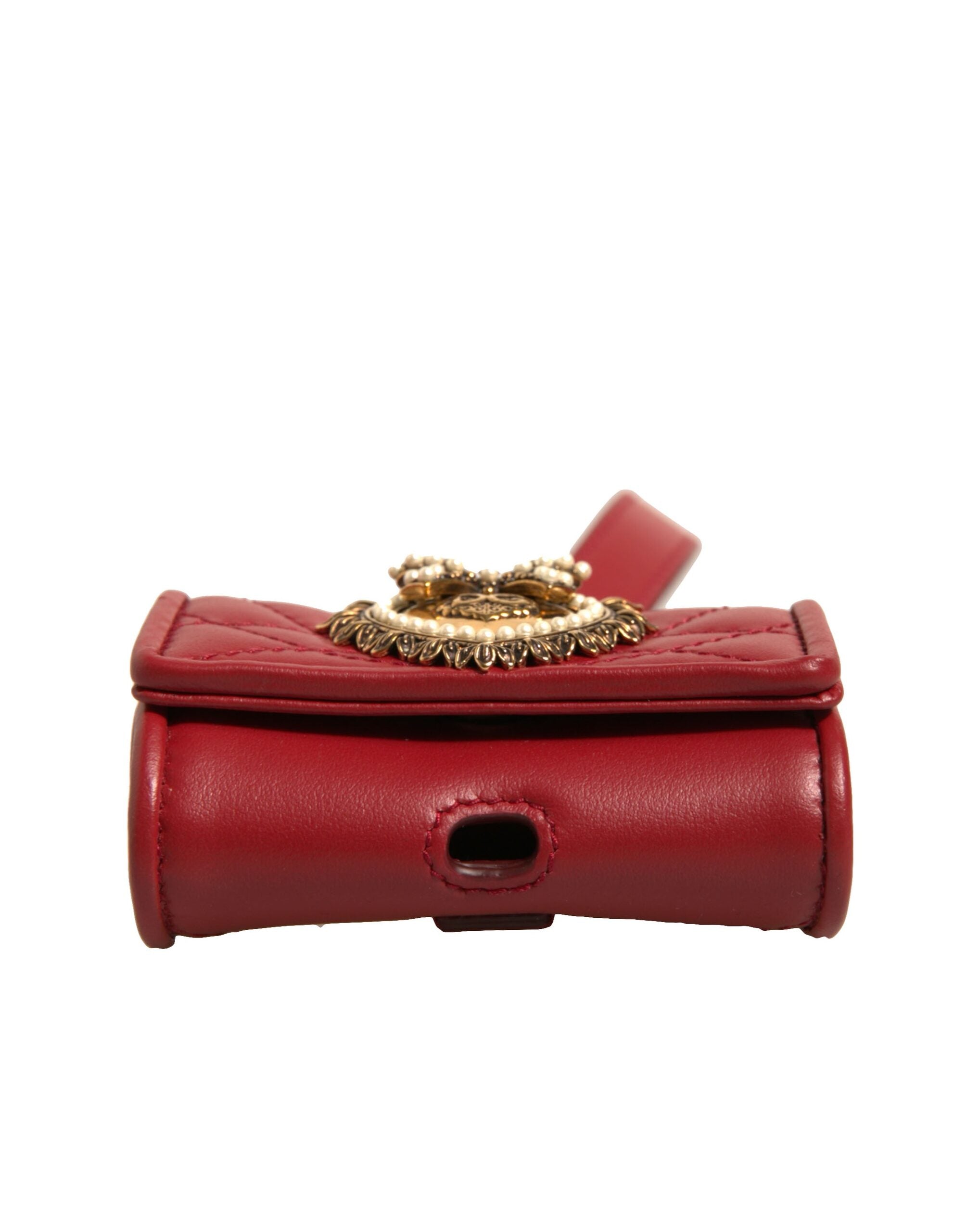 Custodia per Airpod Dolce & Gabbana Devotion Heart con cinturino in pelle nera