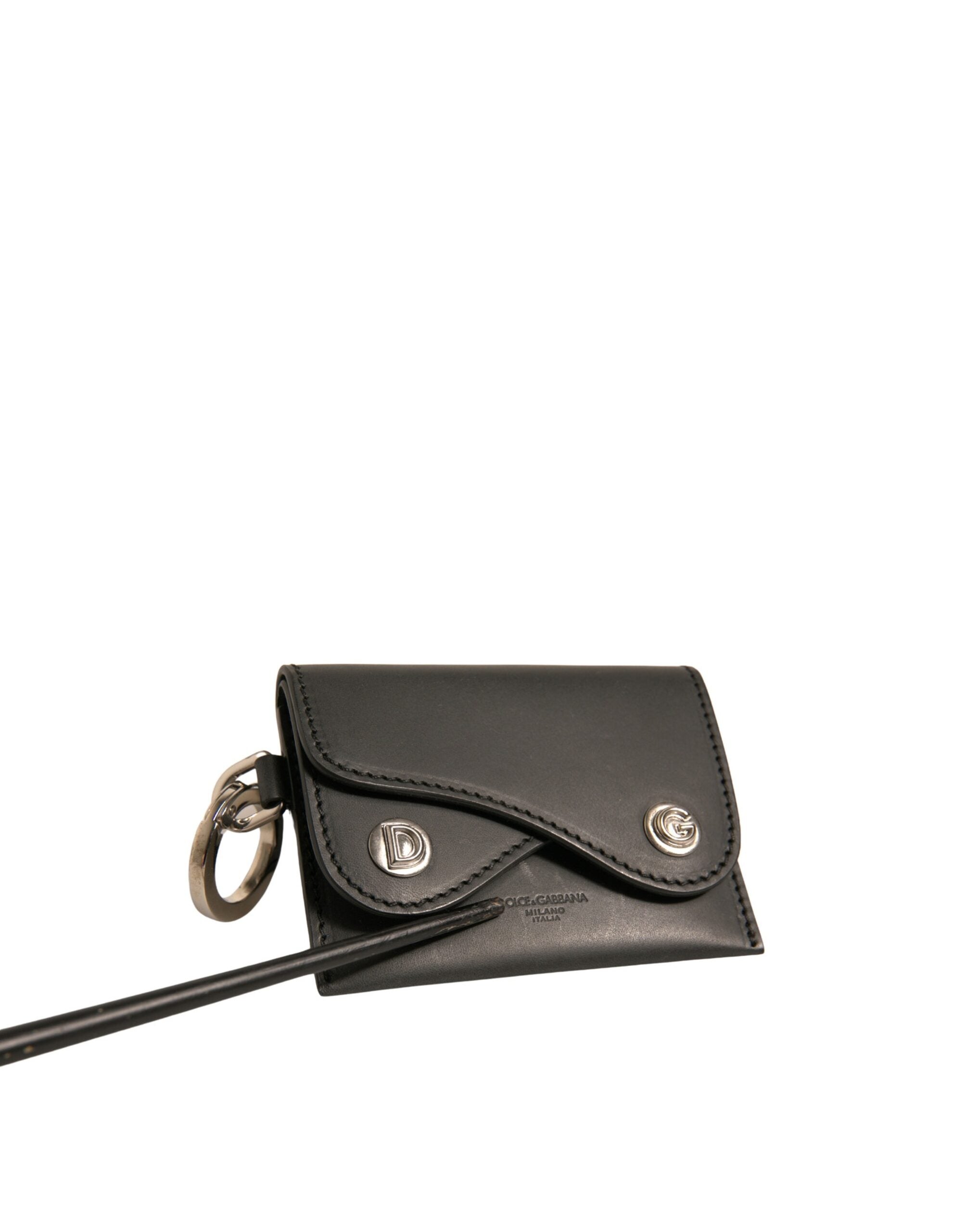 Dolce & Gabbana Portachiavi Portacarte in Pelle Nera