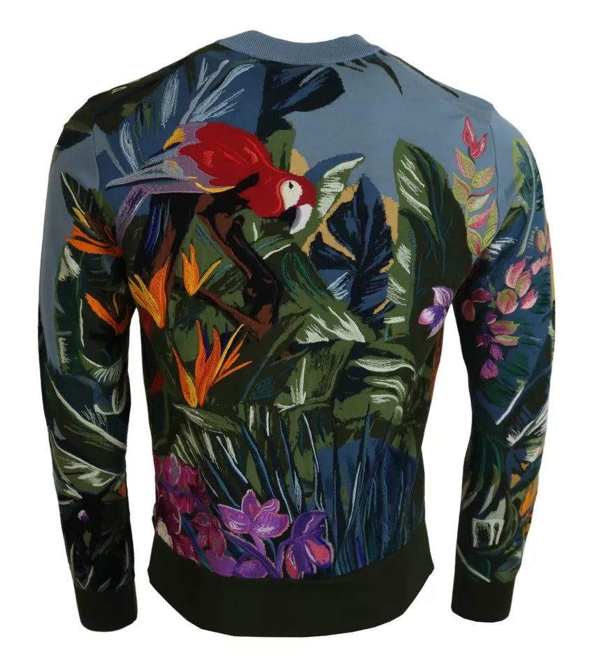Dolce & Gabbana Maglione in lana e seta con logo Jungle