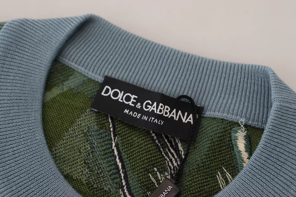 Dolce & Gabbana Maglione in lana e seta con logo Jungle
