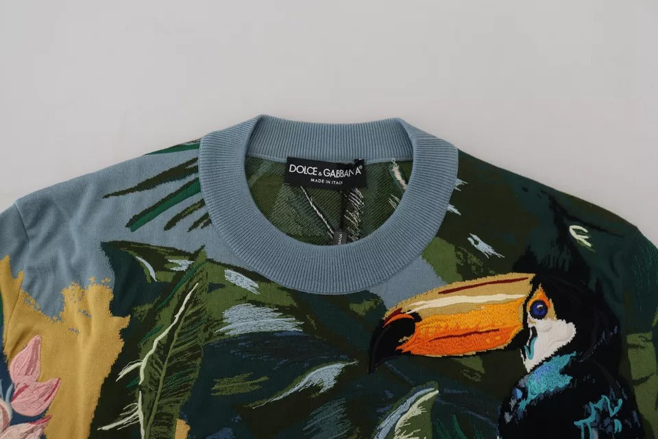 Dolce & Gabbana Maglione in lana e seta con logo Jungle