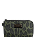 Borsone Multifunzionale Dolce & Gabbana in Pelle Leopardo Verde con Targhetta Logo