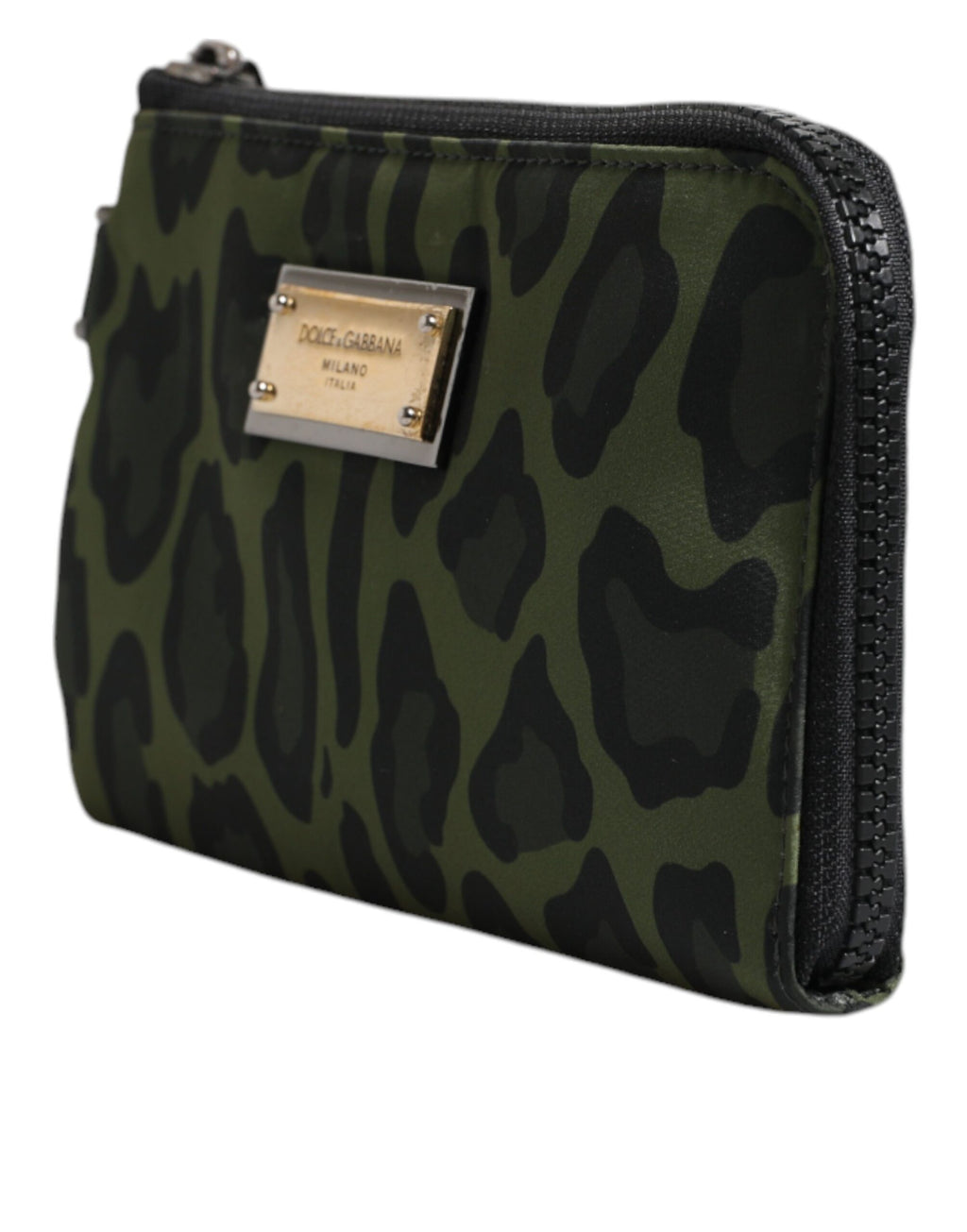 Borsone Multifunzionale Dolce & Gabbana in Pelle Leopardo Verde con Targhetta Logo