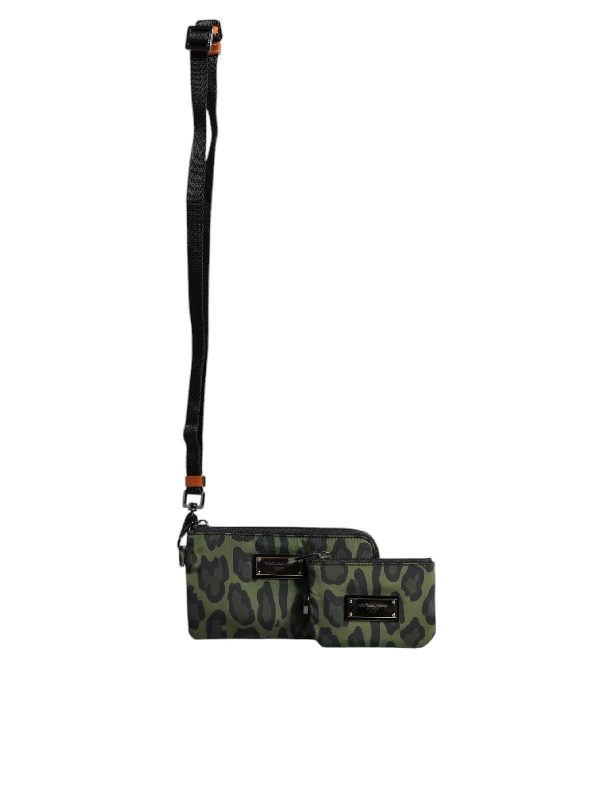 Borsone Multifunzionale Dolce & Gabbana in Pelle Leopardo Verde con Targhetta Logo